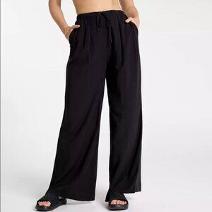 CALIA NWT Swim Cover Up Pants M Pleated Wide Legs Beach Resort Lounge